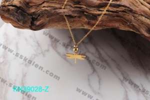 SS Gold-Plating Necklace - KN39028-Z