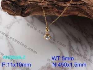 SS Gold-Plating Necklace - KN39029-Z