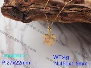 SS Gold-Plating Necklace - KN39031-Z