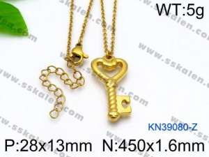 SS Gold-Plating Necklace - KN39080-Z