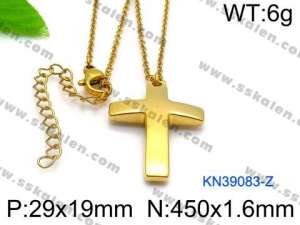 SS Gold-Plating Necklace - KN39083-Z