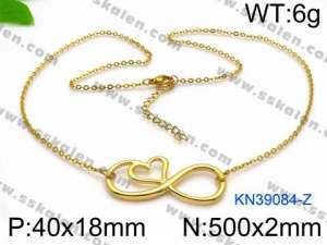 SS Gold-Plating Necklace - KN39084-Z