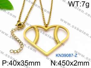 SS Gold-Plating Necklace - KN39087-Z