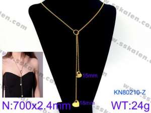 SS Gold-Plating Necklace - KN80210-Z