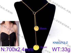 SS Gold-Plating Necklace - KN80212-Z