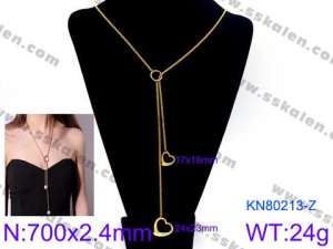 SS Gold-Plating Necklace - KN80213-Z