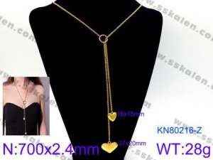 SS Gold-Plating Necklace - KN80216-Z