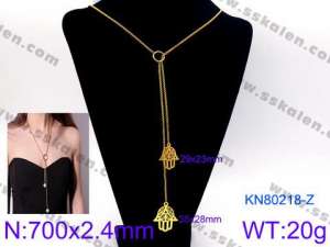 SS Gold-Plating Necklace - KN80218-Z