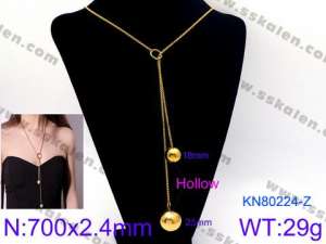 SS Gold-Plating Necklace - KN80224-Z