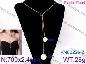 SS Gold-Plating Necklace - KN80226-Z