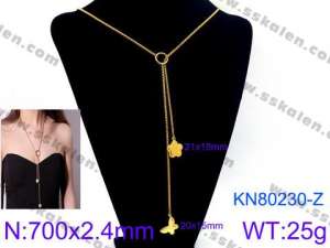 SS Gold-Plating Necklace - KN80230-Z