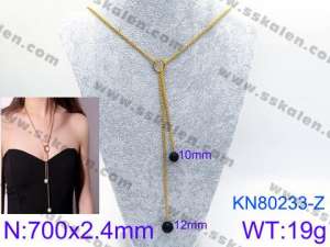 SS Gold-Plating Necklace - KN80233-Z