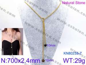 SS Gold-Plating Necklace - KN80235-Z