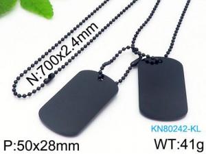 Stainless Steel Black-plating Necklace - KN80242-KL