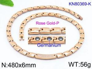 SS Rose Gold-Plating Necklace - KN80369-K