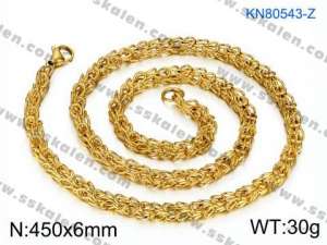 SS Gold-Plating Necklace - KN80542-Z