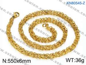 SS Gold-Plating Necklace - KN80544-Z