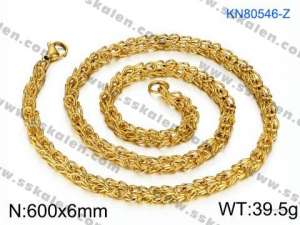 SS Gold-Plating Necklace - KN80545-Z