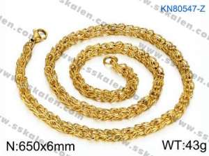 SS Gold-Plating Necklace - KN80546-Z