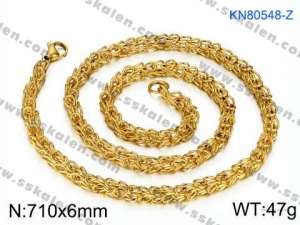 SS Gold-Plating Necklace - KN80547-Z