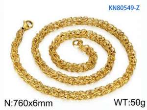 SS Gold-Plating Necklace - KN80548-Z