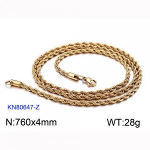 SS Gold-Plating Necklace - KN80647-Z