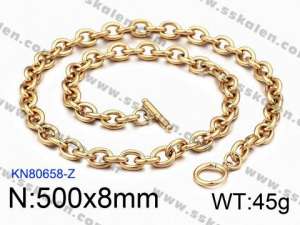 SS Gold-Plating Necklace - KN80658-Z