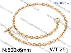 SS Gold-Plating Necklace - KN80661-Z