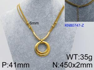 SS Gold-Plating Necklace - KN80747-Z