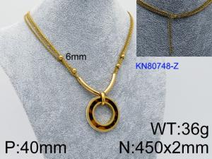 SS Gold-Plating Necklace - KN80748-Z