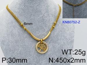 SS Gold-Plating Necklace - KN80752-Z
