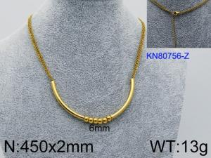 SS Gold-Plating Necklace - KN80756-Z