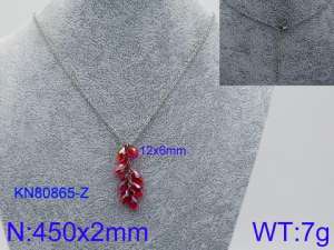 Stainless Steel Stone & Crystal Necklace - KN80865-Z