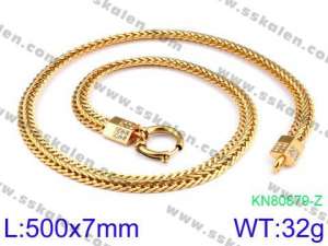 SS Gold-Plating Necklace - KN80879-Z