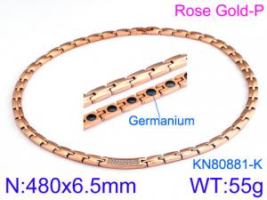 SS Rose Gold-Plating Necklace - KN80881-K