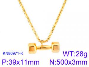SS Gold-Plating Necklace - KN80971-K