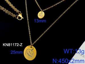 SS Gold-Plating Necklace - KN81172-Z