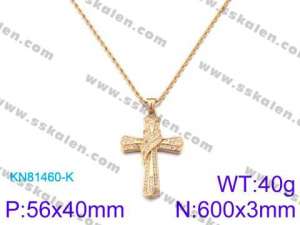 SS Gold-Plating Necklace - KN81460-K