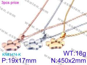SS Rose Gold-Plating Necklace - KN81474-K
