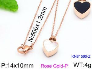 SS Rose Gold-Plating Necklace - KN81560-Z
