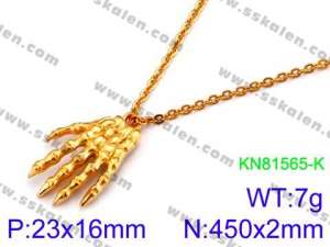 SS Gold-Plating Necklace - KN81563-K