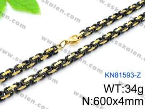 Stainless Steel Black-plating Necklace - KN81593-Z