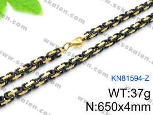 Stainless Steel Black-plating Necklace - KN81594-Z