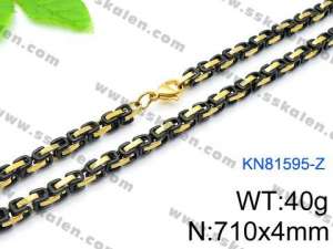 Stainless Steel Black-plating Necklace - KN81595-Z