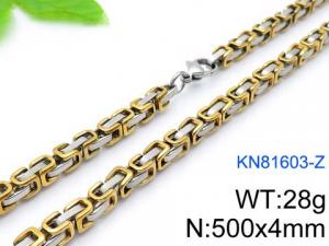 SS Gold-Plating Necklace - KN81603-Z