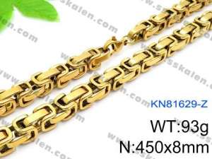 SS Gold-Plating Necklace - KN81629-Z