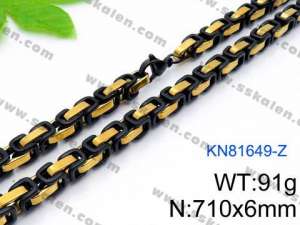 Stainless Steel Black-plating Necklace - KN81649-Z