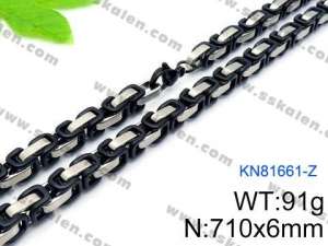 Stainless Steel Black-plating Necklace - KN81661-Z