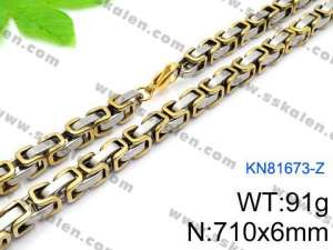 SS Gold-Plating Necklace - KN81673-Z