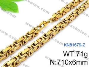 SS Gold-Plating Necklace - KN81679-Z